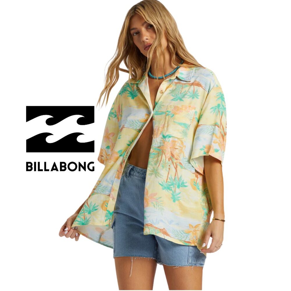 On-Vacation Oversized Billabong Woven Shirt, Size L